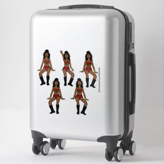 Ruby Gold Fringe Dancer #2A Sticker (Sur valise)
