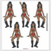 Ruby Gold Fringe Dancer #2A Sticker (Vel)