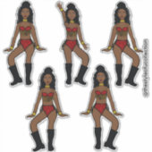 Ruby Gold Fringe Dancer #2A Sticker (Devant)