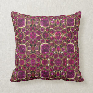 Ruby Gold Gemstone Pattern Elegant Chic Kussen