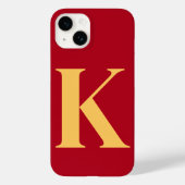 Ruby Gold Initiaal gepersonaliseerd monogram ontwe Case-Mate iPhone Case (Achterkant)