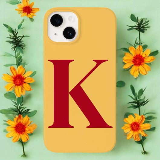 Ruby Gold Initiaal gepersonaliseerd monogram ontwe Case-Mate iPhone Case