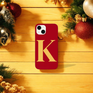 Ruby Gold Initiaal gepersonaliseerd monogram ontwe Case-Mate iPhone 14 Hoesje