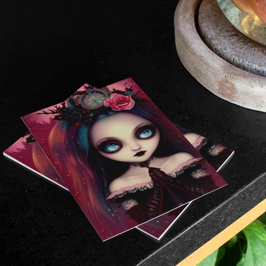 Ruby Gothic Illustration Kerstmis Kaart