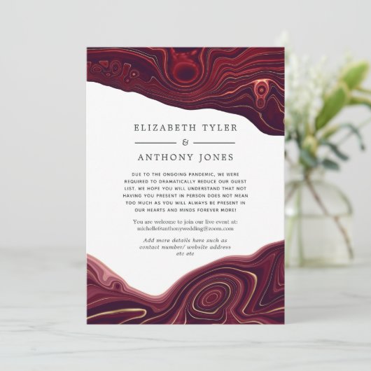 Ruby Granaat en Goud Agaat Beperkte Gastlijst Aankondiging (Staand voorkant)