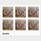 Ruby Granaatappel Hart Steampunk-serie Vierkante Sticker (Vel)
