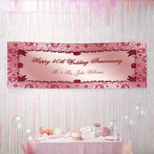 Ruby Happy 40th Wedding Jubileum Banner (Feest)