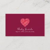 Ruby hart juwelen sieraden visitekaartje (Voorkant)