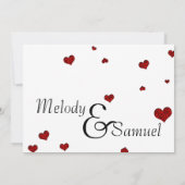 Ruby Heart Confetti Faire-part de mariage (Dos)