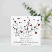 Ruby Heart Confetti Save the Date (Staand voorkant)