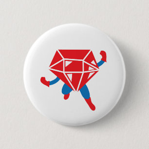 Ruby Hero Ronde Button 5,7 Cm