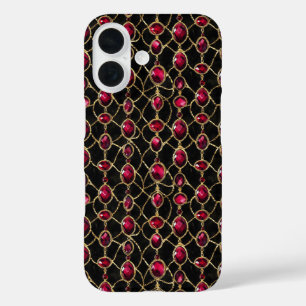 Ruby Jewel Pattern iPhone 16 Hoesje