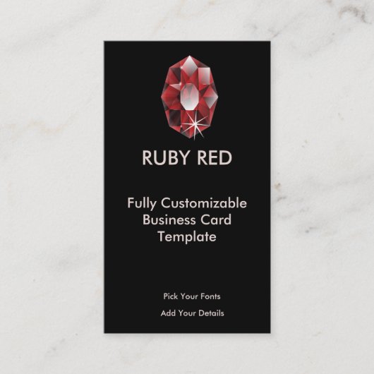 Ruby Jewel - Rode Ruby Logo Visitekaartje (Voorkant)