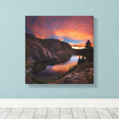 Ruby Lake Sunset - John Muir Trail - Sierra Nevada Canvas Afdruk (Insitu (Houten vloer))