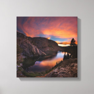 Ruby Lake Sunset - John Muir Trail - Sierra Nevada Canvas Afdruk