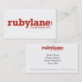 Ruby Lane Custom Visitekaartje (Voorkant / Achterkant)