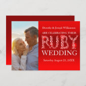Ruby mariage pierres étincelantes invitation de la (Devant / Derrière)