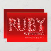 Ruby mariage scintille en pierres invitation de fê (Devant / Derrière)