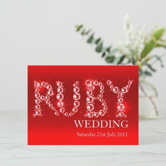 Ruby mariage scintille en pierres invitation de fê (Debout devant)