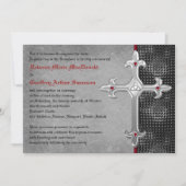 Ruby Medieval Celtic Cross Wedding Invitation Kaart (Voorkant)