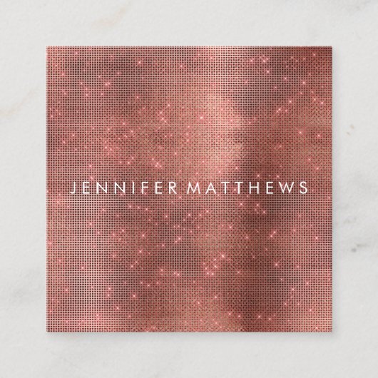 Ruby Metallic Sparkle Beaukle Stylist Vierkante Visitekaartje (Voorkant)