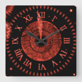 Ruby Midnight Clock Vierkante Klok (Voorkant)
