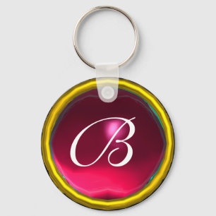 RUBY MONOGRAM, rood roze geel Sleutelhanger