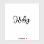 Ruby Name - Handgeschreven kalligrafie Sticker (Vel)