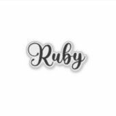 Ruby Name - Handgeschreven kalligrafie Sticker (Voorkant)