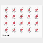 Ruby Ninja Edelsteen Geek Ronde Sticker (Vel)