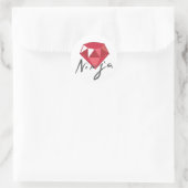 Ruby Ninja Edelsteen Geek Ronde Sticker (Tas)