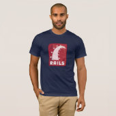 Ruby op Rails T-shirt (marine) (Voorkant volledig)