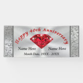 Ruby Personalized 40th Wedding Jubileum Banner (Horizontaal)