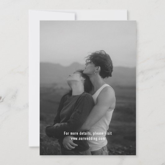 Ruby Photo Modern Wedding Save The Date (Achterkant)