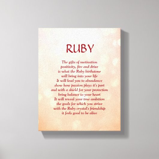 Ruby pierre de naissance - Juillet poème toile d'a (Recto)