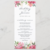 Ruby Pink Mariage Floral Menu (Devant)
