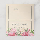 Ruby Pink Peony Floral Botanical Wedding (Buitenkant ongevouwen)