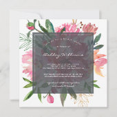 Ruby Pink Peony Floral Bridal Shower Invitation (Devant)