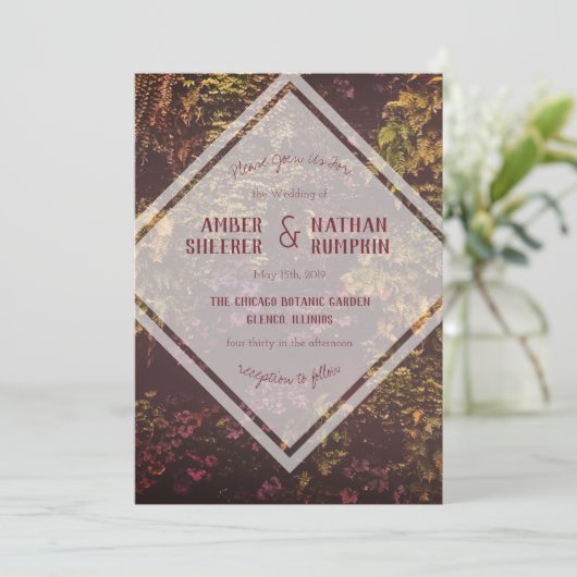 Ruby Plante Wall Faire-part de mariage (Debout devant)