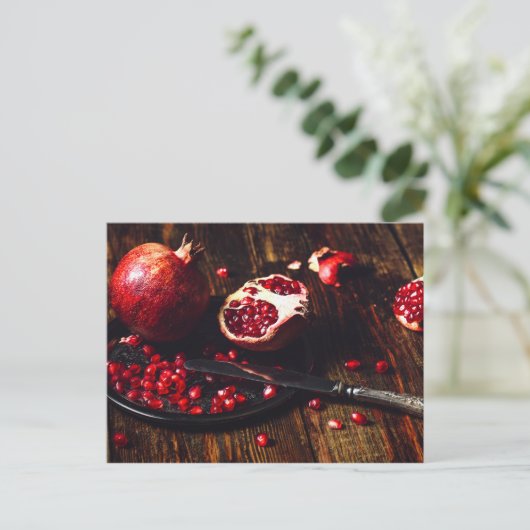 Ruby pomegranate briefkaart (Staand voorkant)