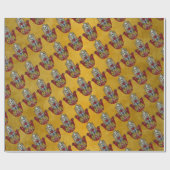 Ruby Pomegranate Heart Red Bird Hamsa Cadeaupapier (Vlak)