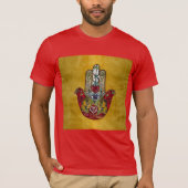 Ruby Pomegranate Heart Red Bird Hamsa T-shirt (Voorkant)