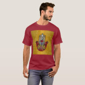 Ruby Pomegranate Heart Red Bird Hamsa T-shirt (Voorkant volledig)
