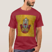 Ruby Pomegranate Heart Red Bird Hamsa T-shirt (Voorkant)