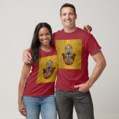 Ruby Pomegranate Heart Red Bird Hamsa T-shirt (Unisex)