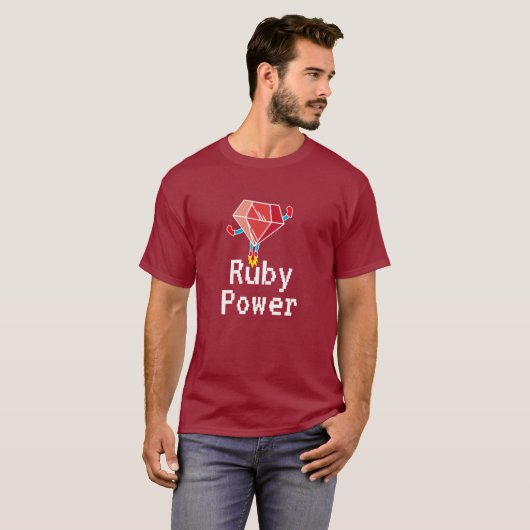 Ruby Power Ror Ruby Developer Nerdy T-shirt (Voorkant volledig)