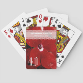 Ruby Red 40th bruiloft Jubileum Pokerkaarten