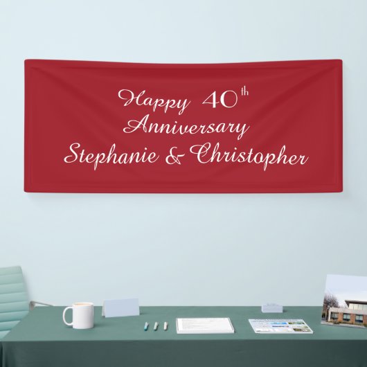 Ruby Red 40th Jubileum Party Elegant Spandoek (Beurs)