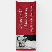 Ruby Red 40th Jubileum Party Elegante foto Spandoek (Verticaal)