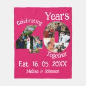 Ruby Red 40th Wedding Jubileum 11 Foto Collage Fleece Deken (Voorkant)
